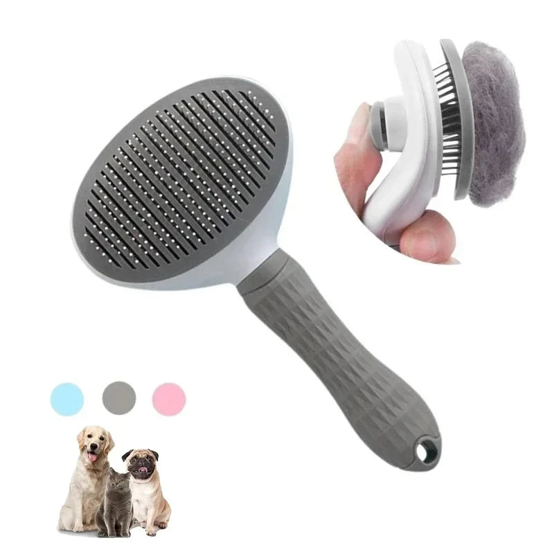 DogsHub Self-Cleaning Pet Brush – Grooming Comb for Long-Haired Cats & Dogs
