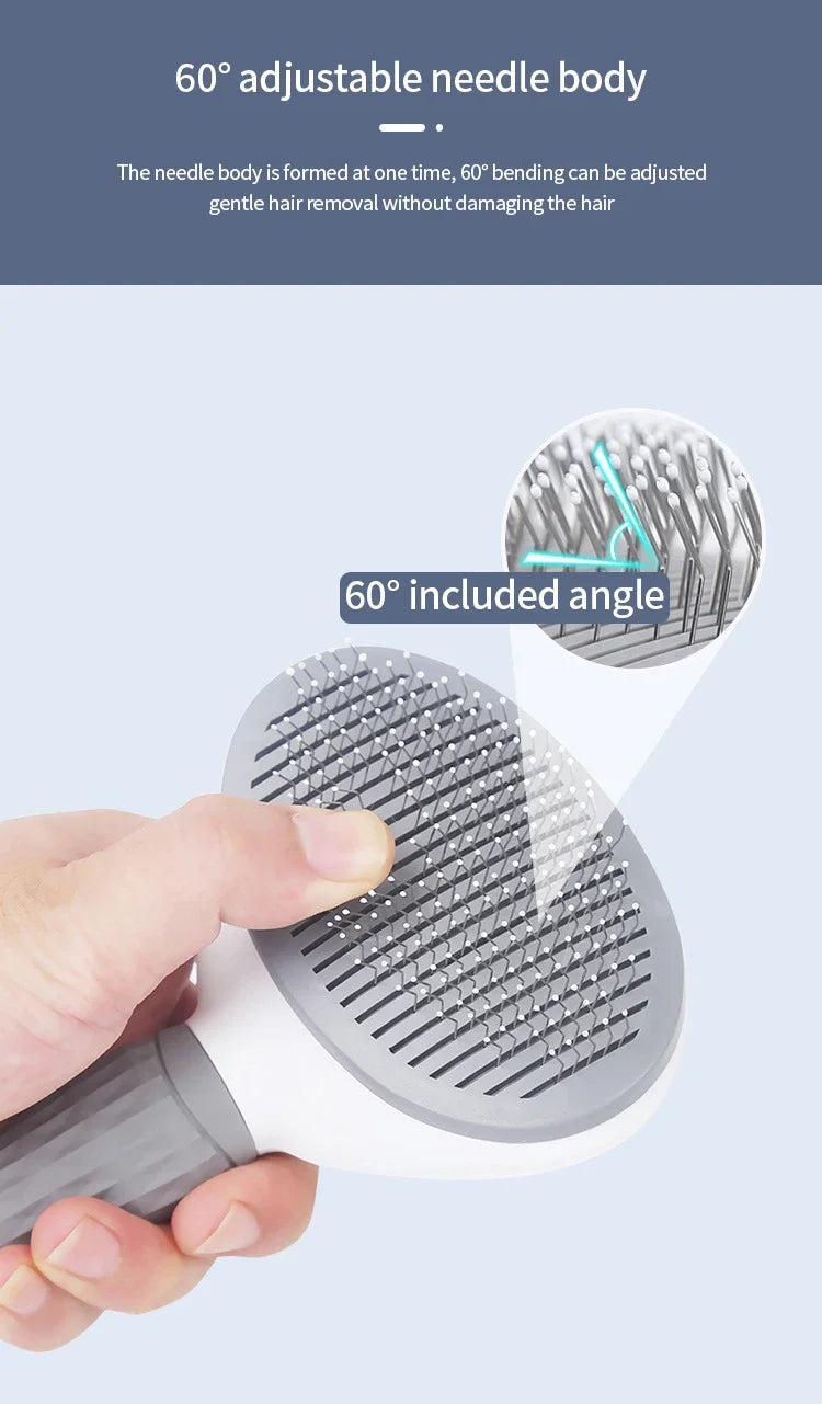 DogsHub Self-Cleaning Pet Brush – Grooming Comb for Long-Haired Cats & Dogs