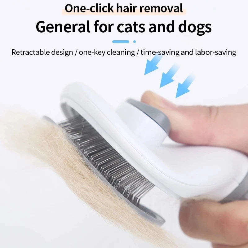 DogsHub Self-Cleaning Pet Brush – Grooming Comb for Long-Haired Cats & Dogs