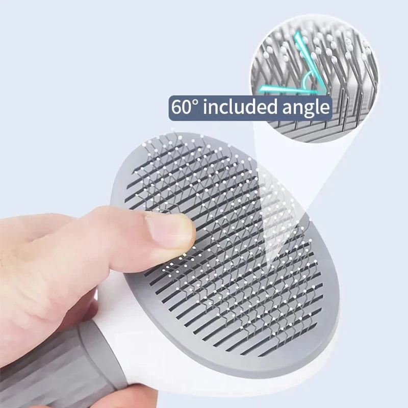 DogsHub Self-Cleaning Pet Brush – Grooming Comb for Long-Haired Cats & Dogs