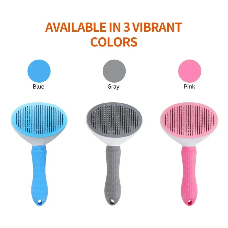 DogsHub Self-Cleaning Pet Brush – Grooming Comb for Long-Haired Cats & Dogs